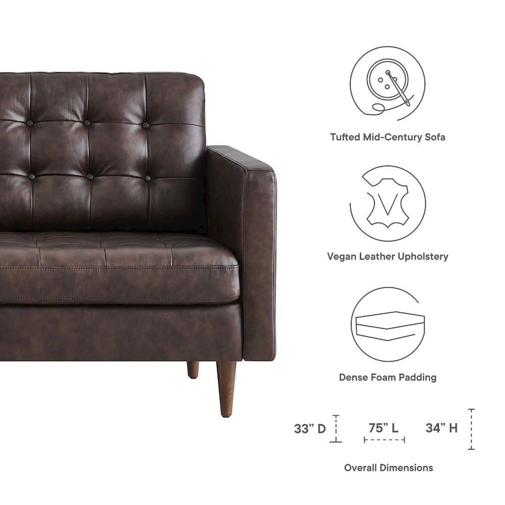 Exalt Tufted Leather Sofa. Picture 2