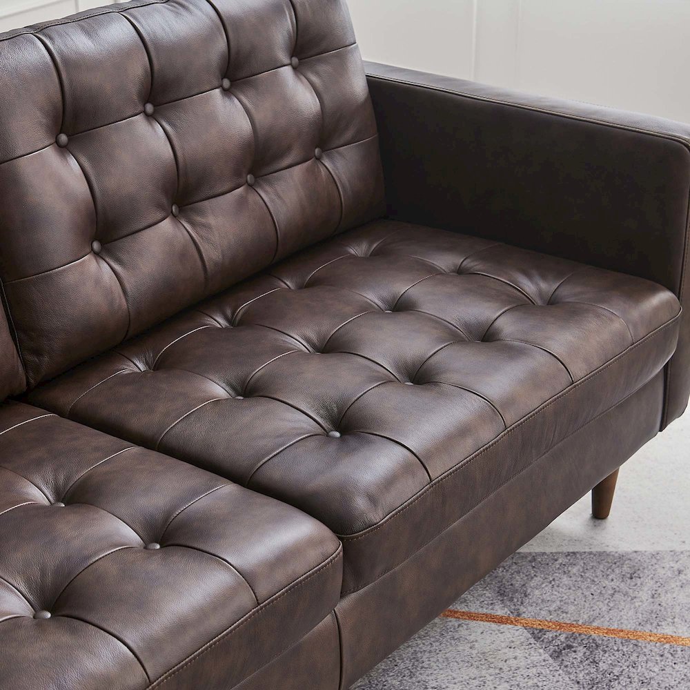 Exalt Tufted Leather Sofa. Picture 9