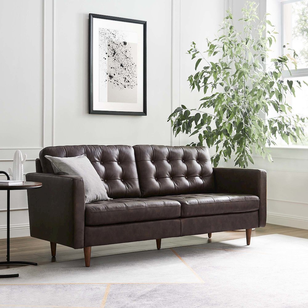 Exalt Tufted Leather Sofa. Picture 8