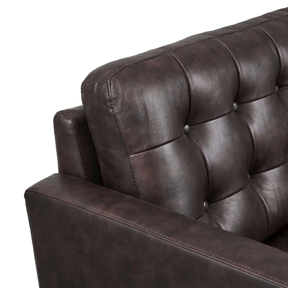 Exalt Tufted Leather Loveseat. Picture 5