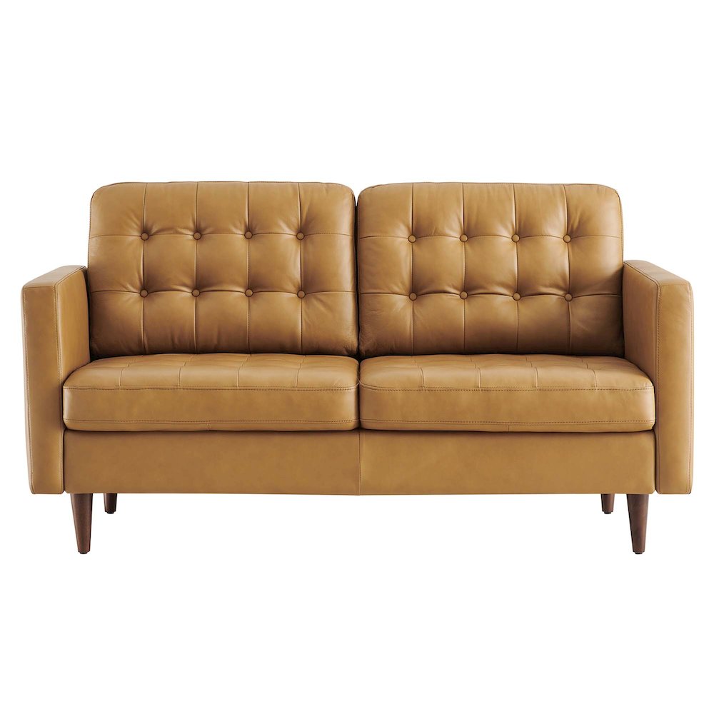 Exalt Tufted Leather Loveseat. Picture 5