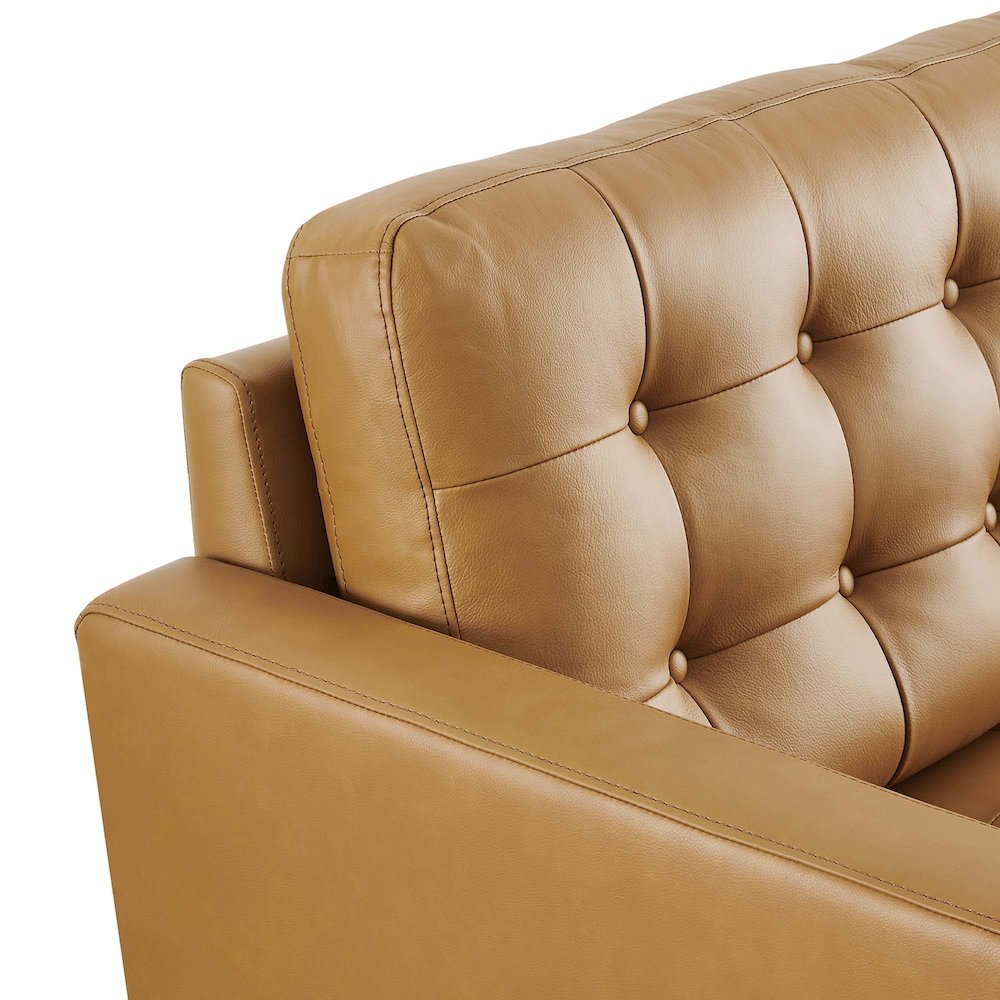Exalt Tufted Leather Loveseat. Picture 6