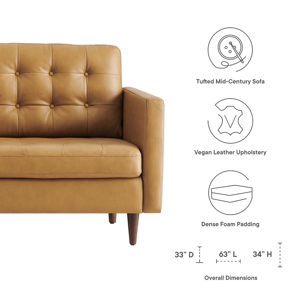 Exalt Tufted Leather Loveseat. Picture 2