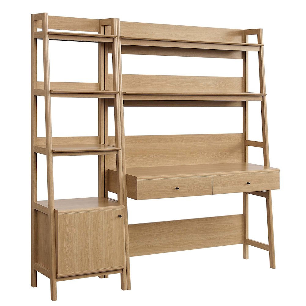 Bixby 2-Piece Wood Office Desk and Bookshelf. Picture 1