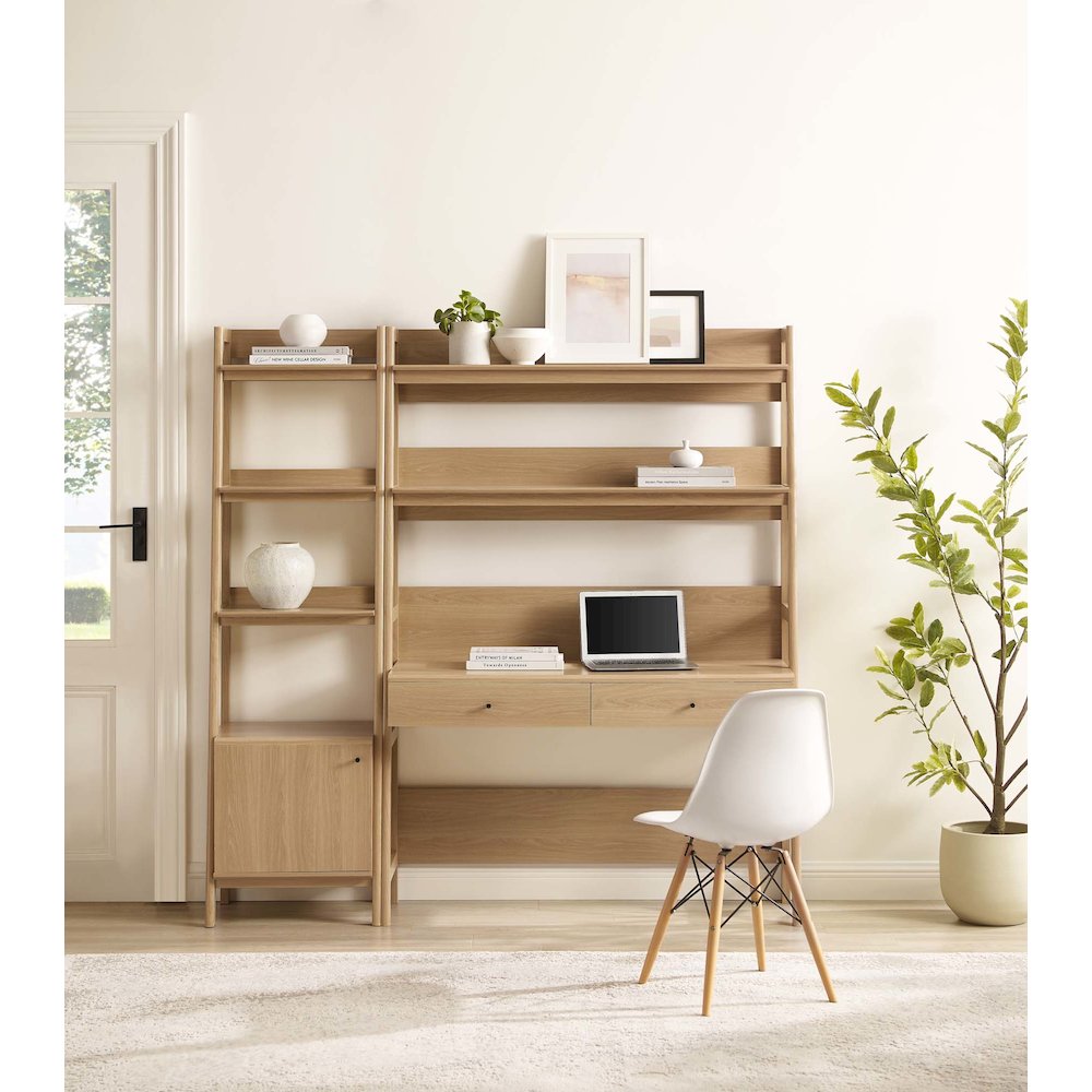 Bixby 2-Piece Wood Office Desk and Bookshelf. Picture 5