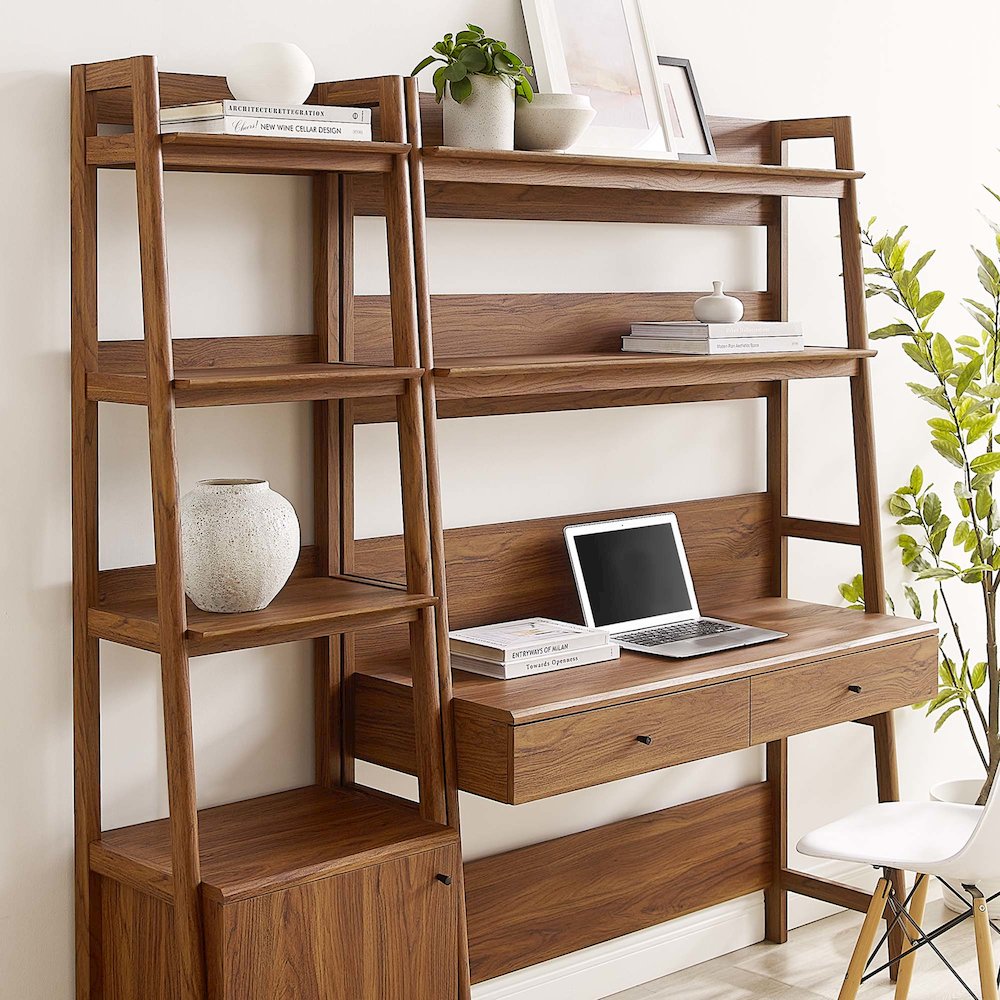 Bixby 2-Piece Wood Office Desk and Bookshelf. Picture 3