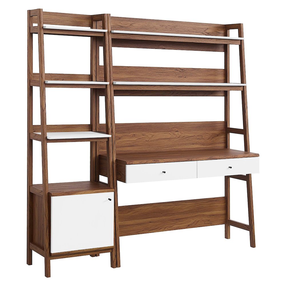 Bixby 2-Piece Wood Office Desk and Bookshelf. Picture 1