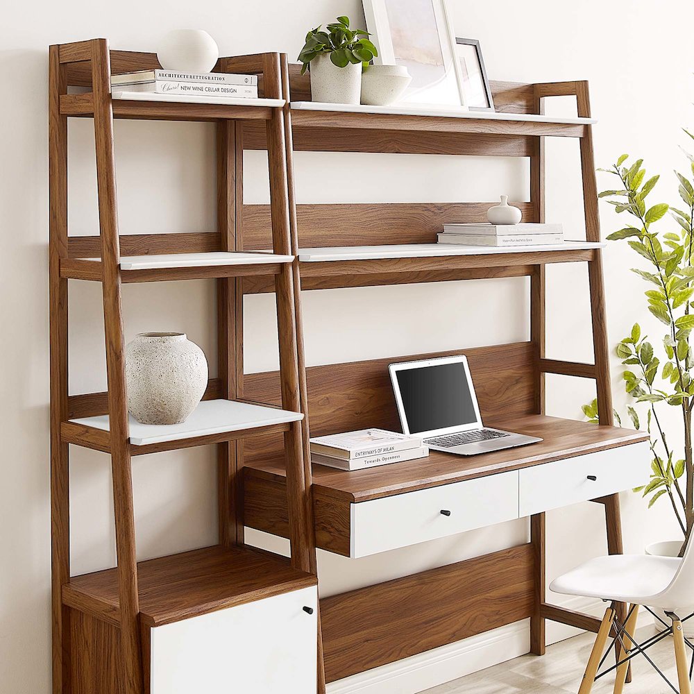 Bixby 2-Piece Wood Office Desk and Bookshelf. Picture 3