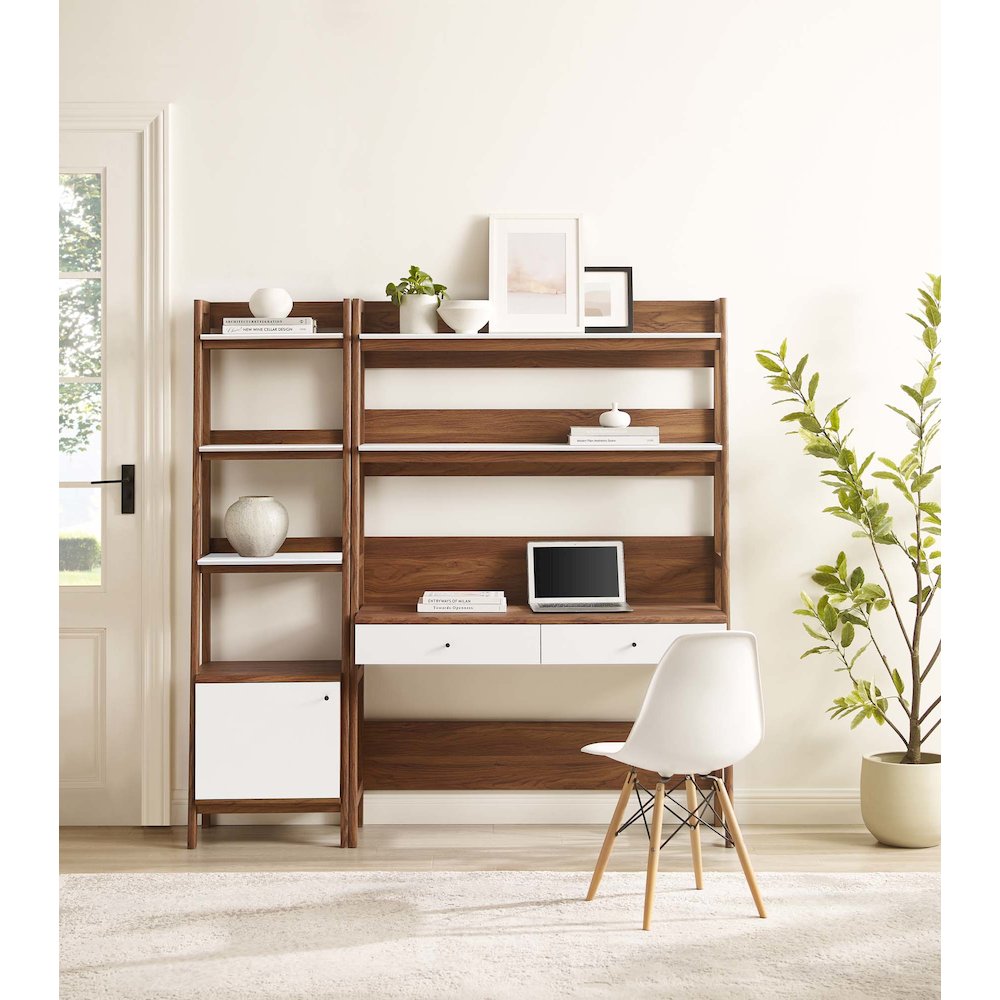 Bixby 2-Piece Wood Office Desk and Bookshelf. Picture 5