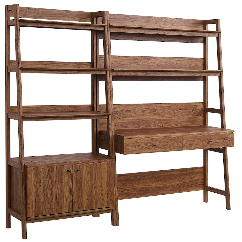 Bixby 2-Piece Wood Office Desk and Bookshelf. Picture 1