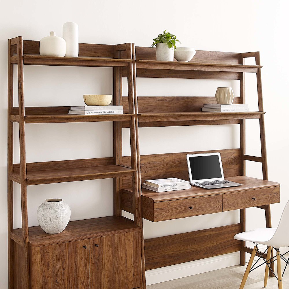 Bixby 2-Piece Wood Office Desk and Bookshelf. Picture 3
