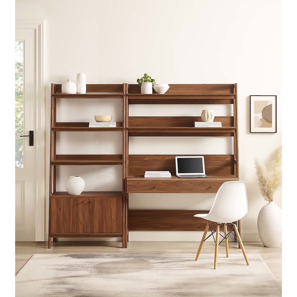 Bixby 2-Piece Wood Office Desk and Bookshelf. Picture 5