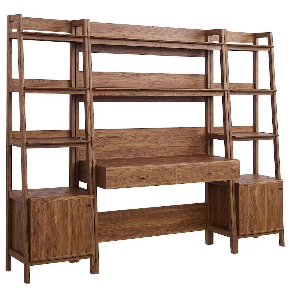 Bixby 3-Piece Wood Office Desk and Bookshelf. Picture 1