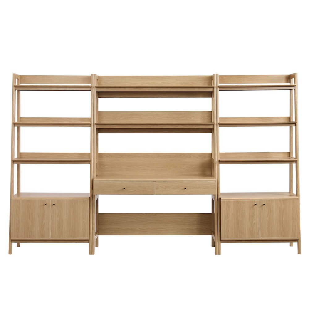 Bixby 3-Piece Wood Office Desk and Bookshelf. Picture 2