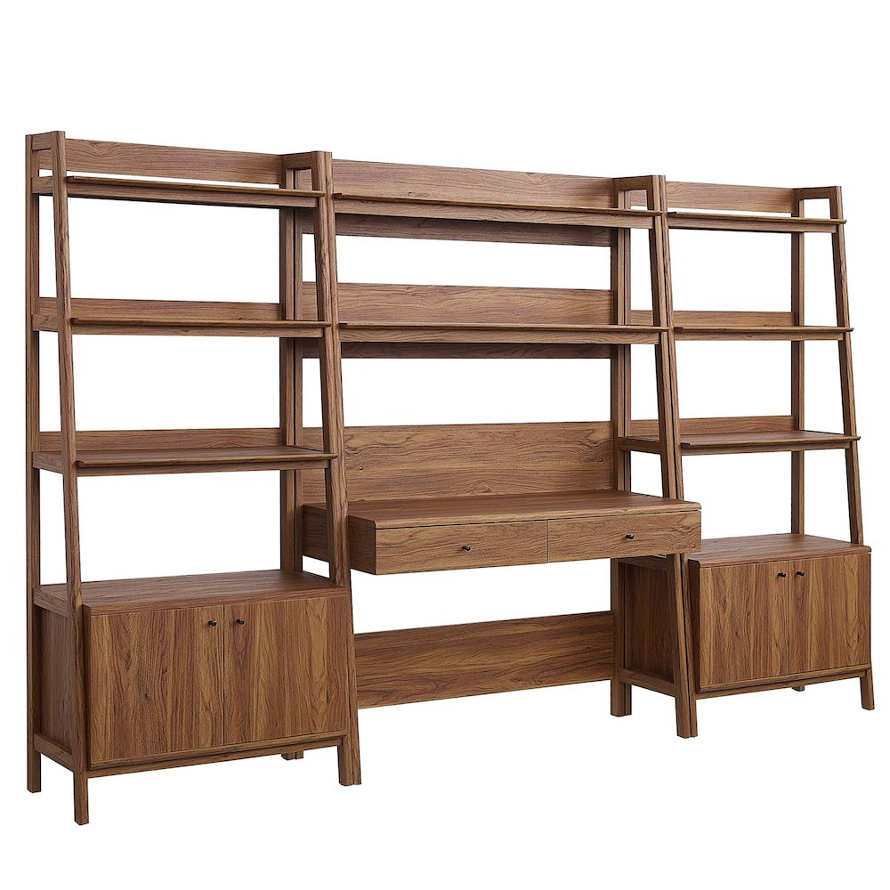 Bixby 3-Piece Wood Office Desk and Bookshelf. Picture 1