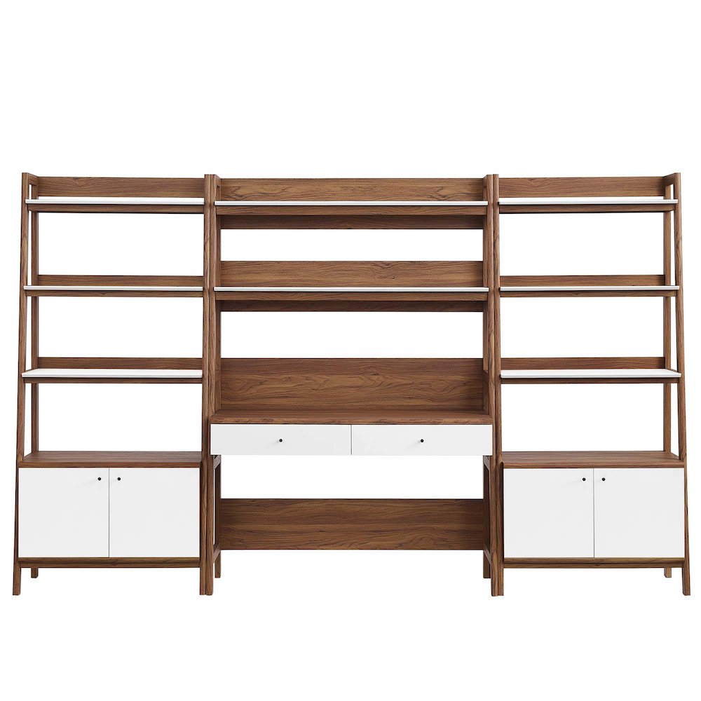 Bixby 3-Piece Wood Office Desk and Bookshelf. Picture 2