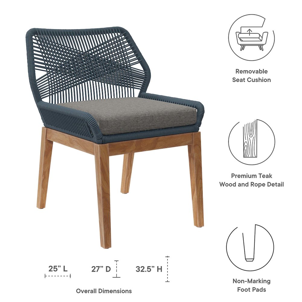 Wellspring 5-Piece Outdoor Patio Teak Wood Dining Set. Picture 3