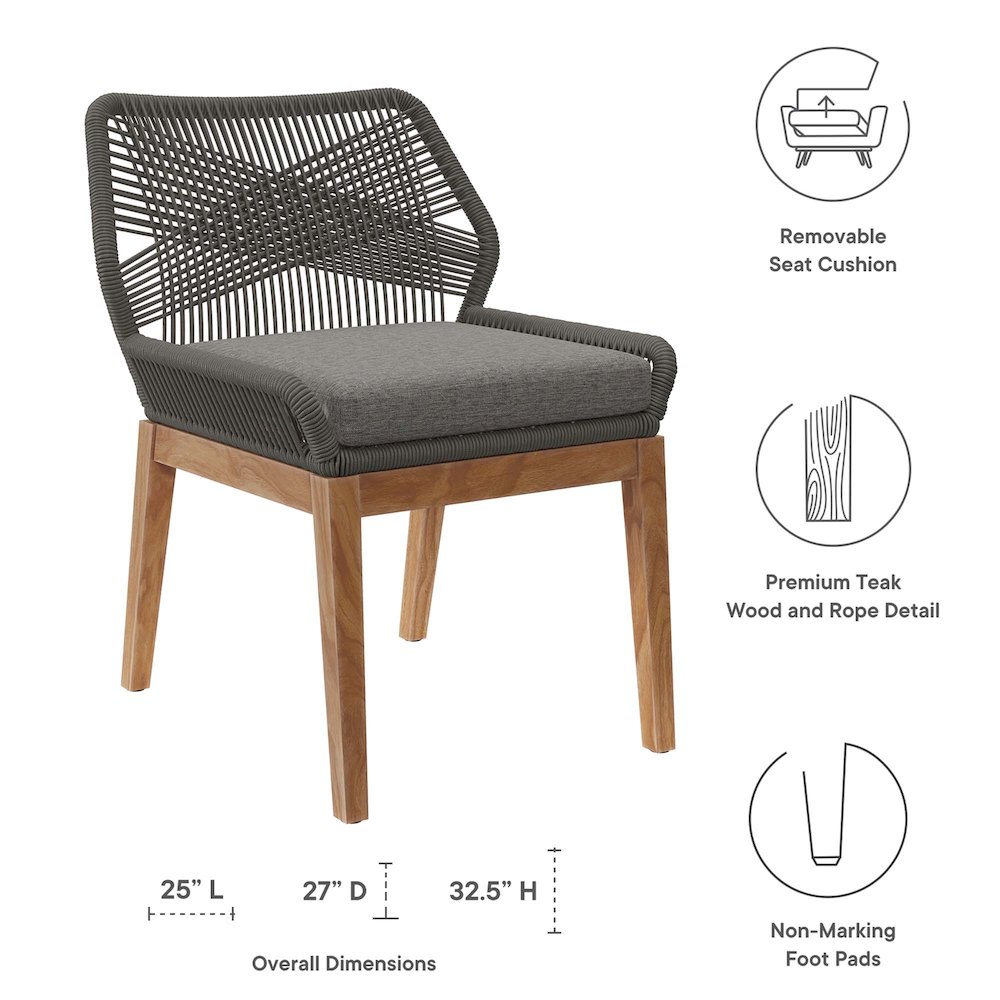 Wellspring 5-Piece Outdoor Patio Teak Wood Dining Set. Picture 3