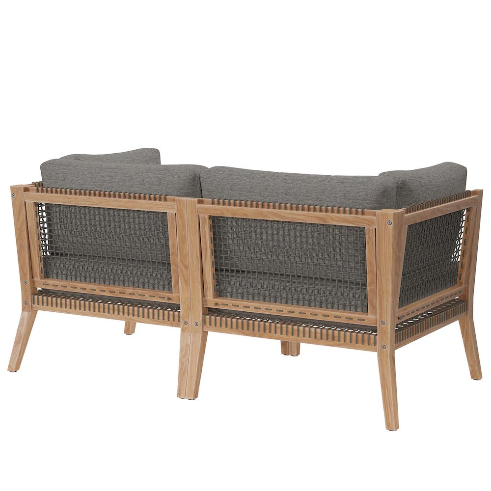 Clearwater Outdoor Patio Teak Wood Loveseat. Picture 3