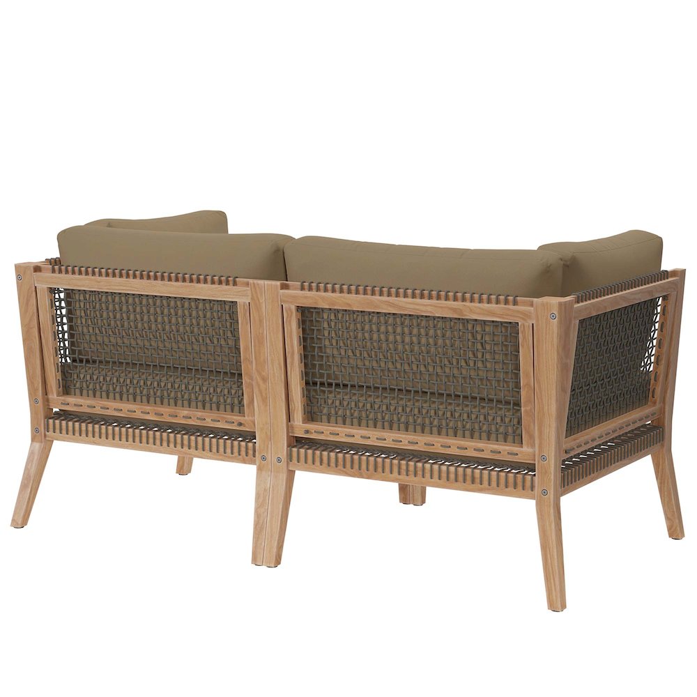 Clearwater Outdoor Patio Teak Wood Loveseat. Picture 3