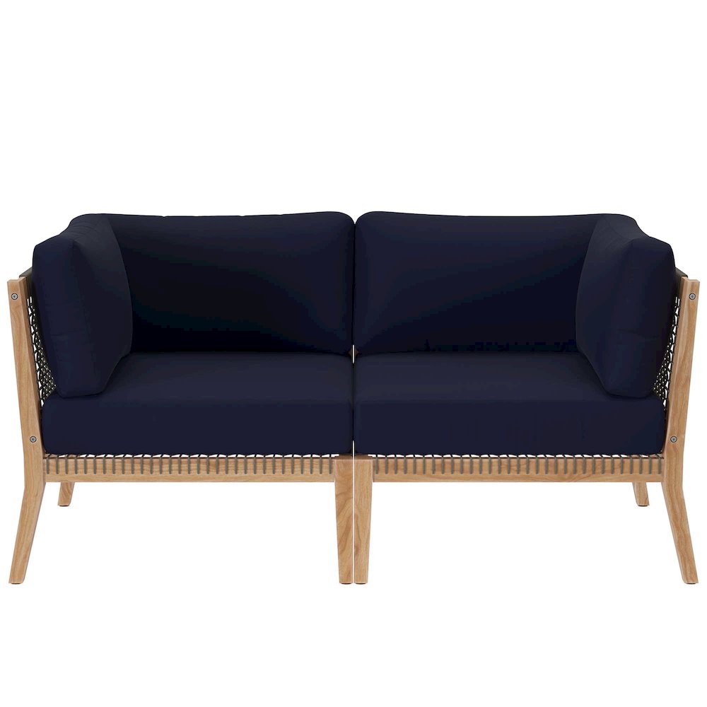 Clearwater Outdoor Patio Teak Wood Loveseat. Picture 1