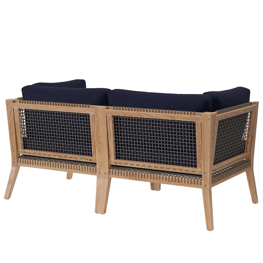 Clearwater Outdoor Patio Teak Wood Loveseat. Picture 3