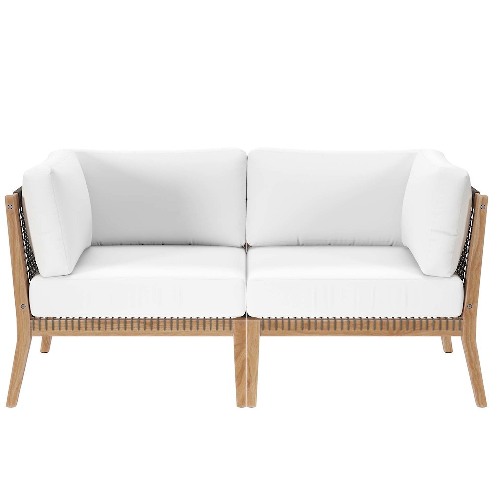 Clearwater Outdoor Patio Teak Wood Loveseat. Picture 1