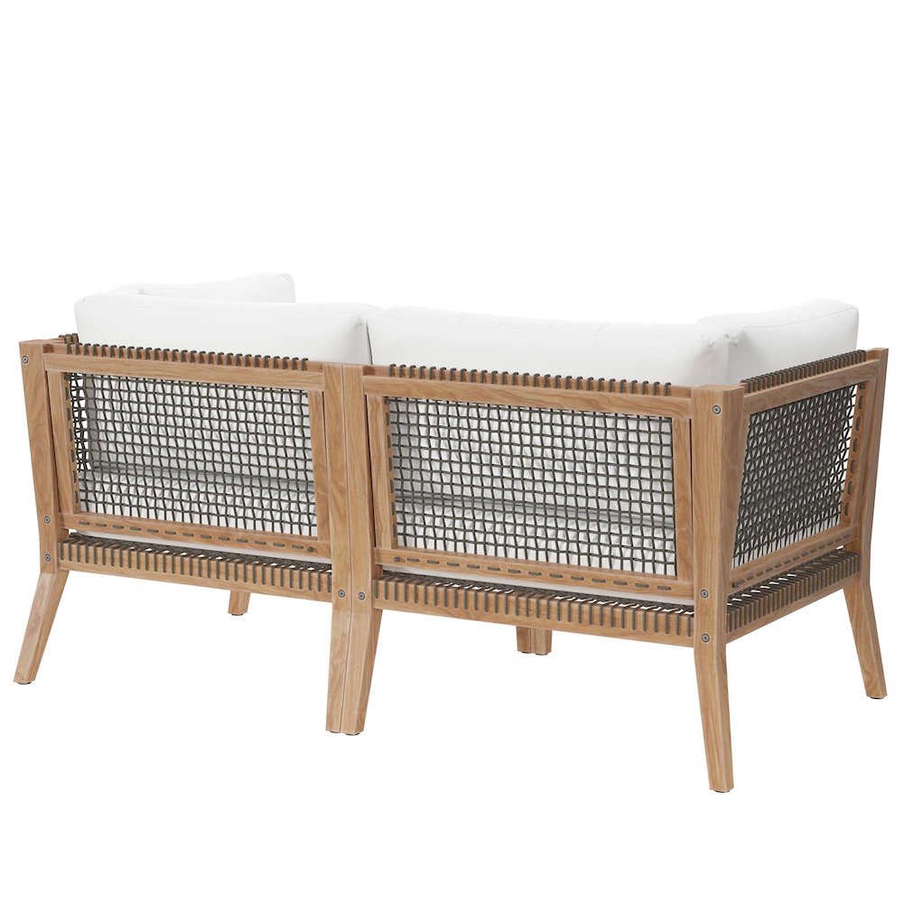Clearwater Outdoor Patio Teak Wood Loveseat. Picture 3