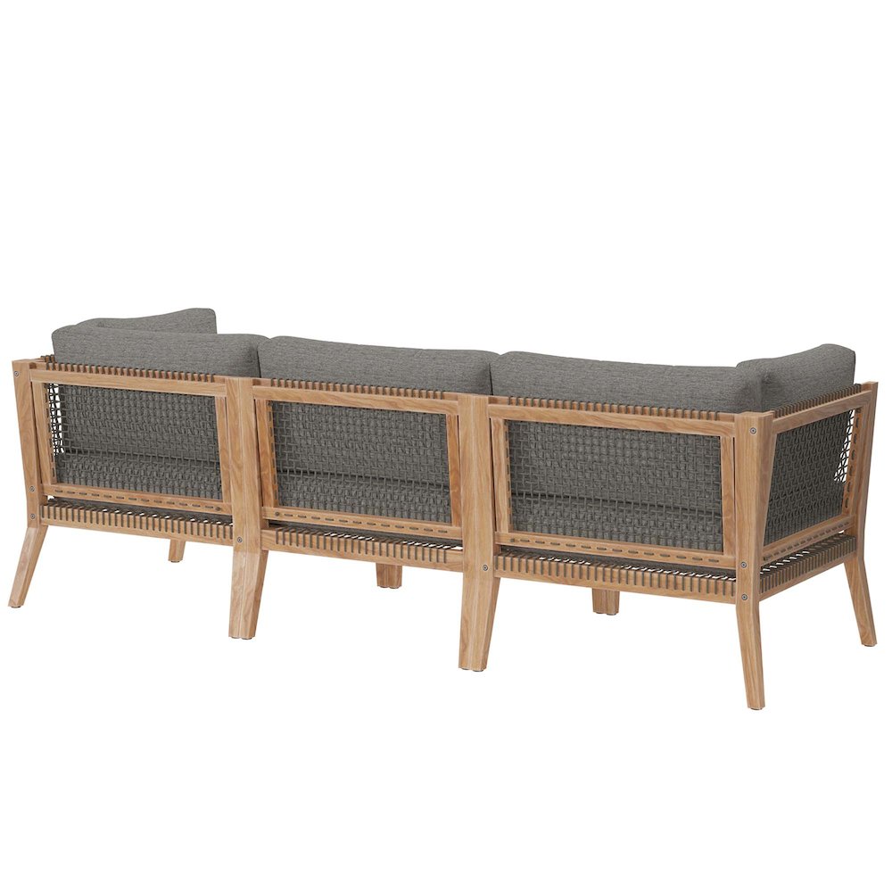 Clearwater Outdoor Patio Teak Wood Sofa. Picture 3