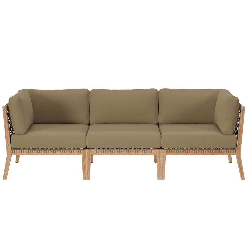 Clearwater Outdoor Patio Teak Wood Sofa. Picture 1