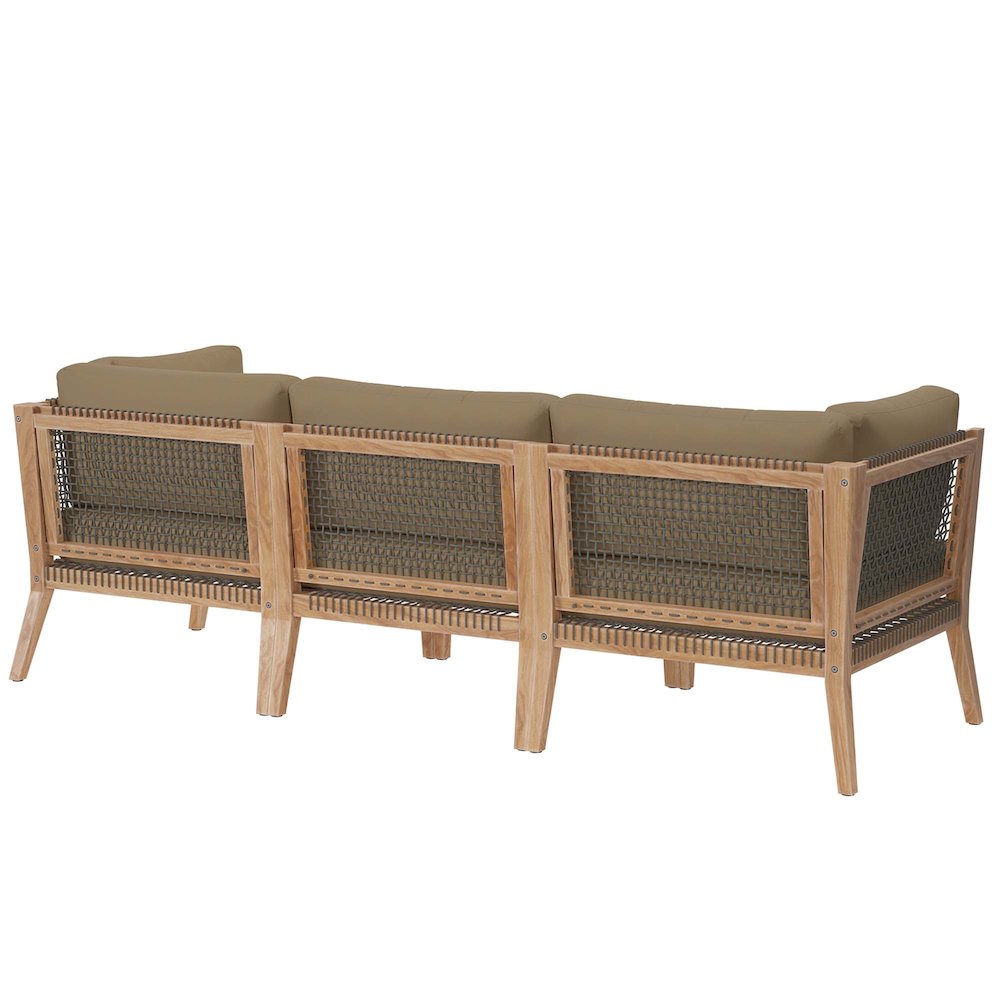 Clearwater Outdoor Patio Teak Wood Sofa. Picture 3