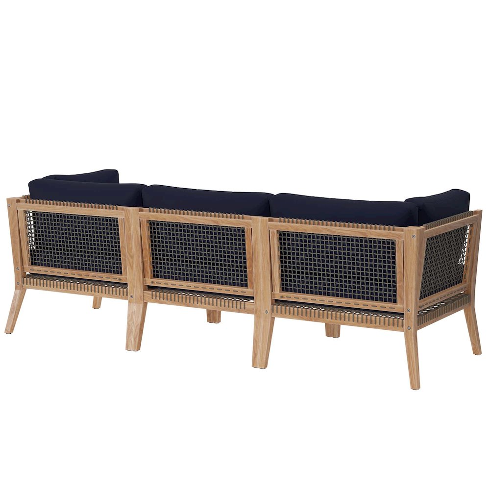 Clearwater Outdoor Patio Teak Wood Sofa. Picture 3