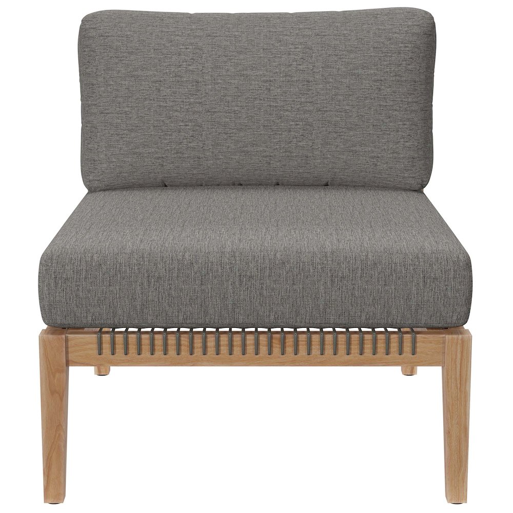 Clearwater 4-Piece Outdoor Patio Teak Wood Sectional Sofa. Picture 12