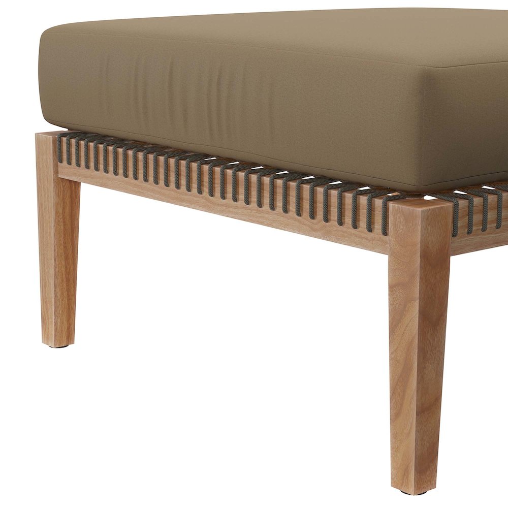 Clearwater 4-Piece Outdoor Patio Teak Wood Sectional Sofa. Picture 12