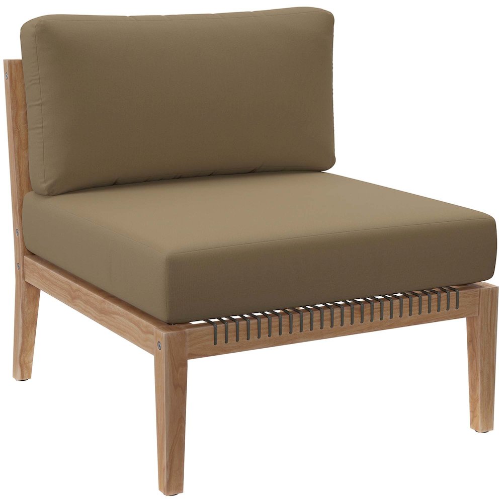 Clearwater 4-Piece Outdoor Patio Teak Wood Sectional Sofa. Picture 9