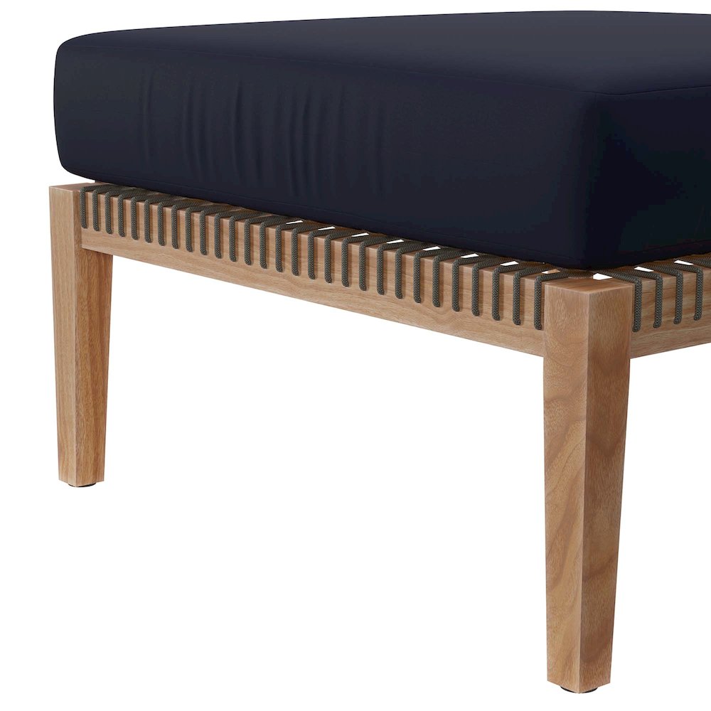 Clearwater 4-Piece Outdoor Patio Teak Wood Sectional Sofa. Picture 6