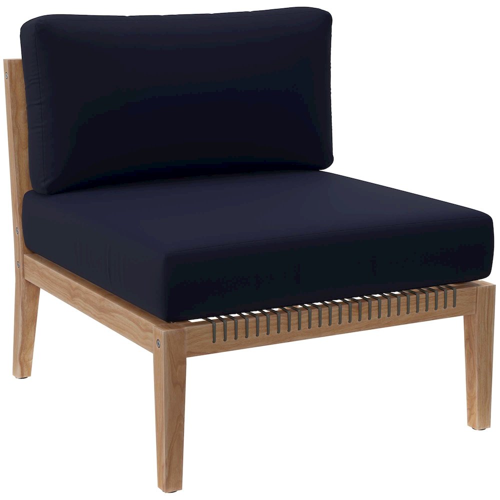 Clearwater 4-Piece Outdoor Patio Teak Wood Sectional Sofa. Picture 10