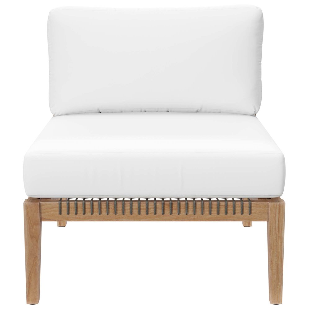 Clearwater 5-Piece Outdoor Patio Teak Wood Sectional Sofa. Picture 9