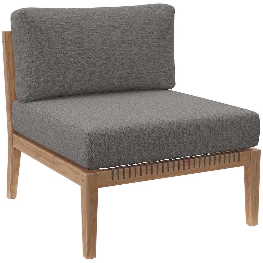 Clearwater 6-Piece Outdoor Patio Teak Wood Sectional Sofa. Picture 9