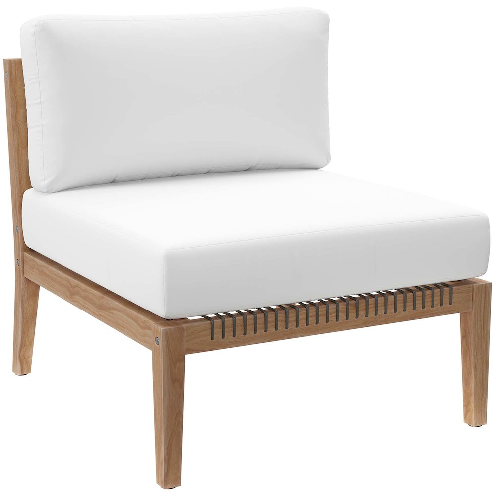 Clearwater 6-Piece Outdoor Patio Teak Wood Sectional Sofa. Picture 7