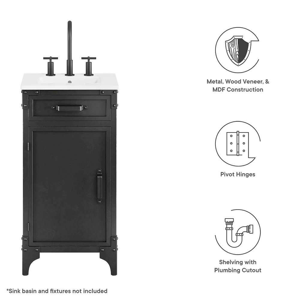 Steamforge 18" Bathroom Vanity Cabinet (Sink Basin Not Included). Picture 2