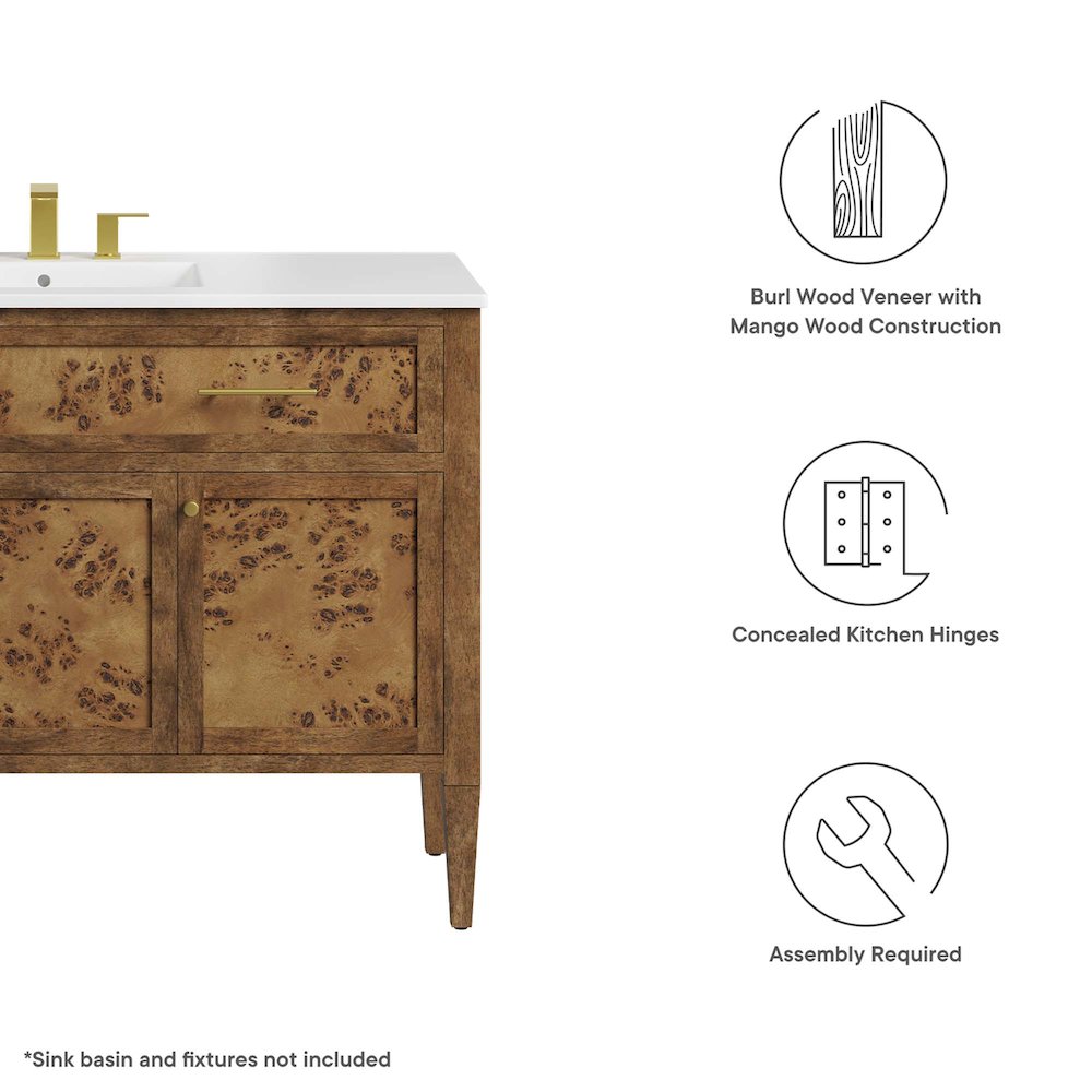 Elysian 48" Wood Bathroom Vanity Cabinet (Sink Basin Not Included). Picture 3