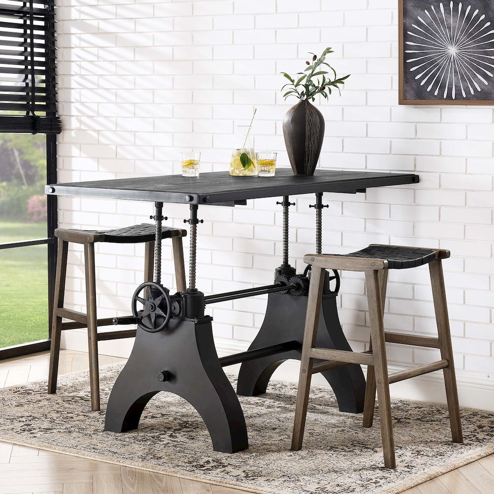 Genuine 60" Crank Adjustable Height Dining Table and Computer Desk. Picture 12