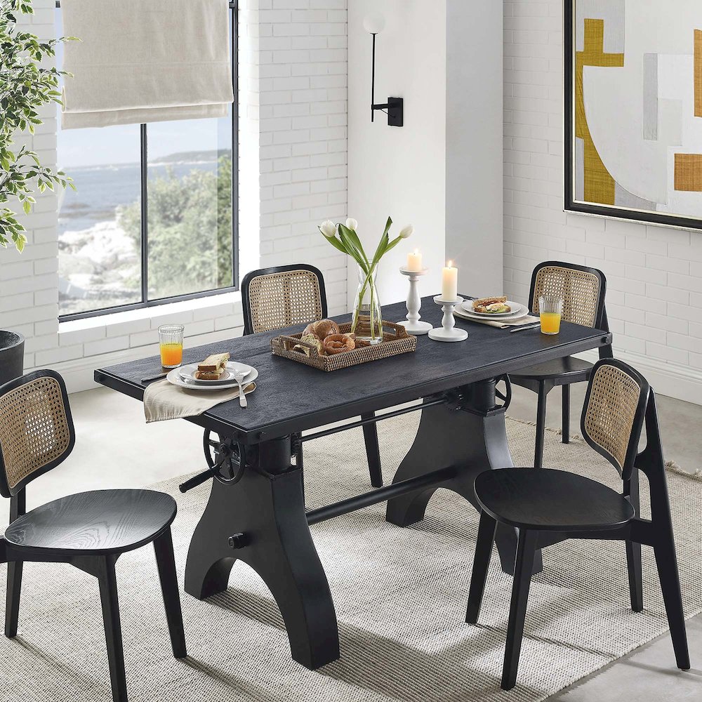 Genuine 60" Crank Adjustable Height Dining Table and Computer Desk. Picture 9