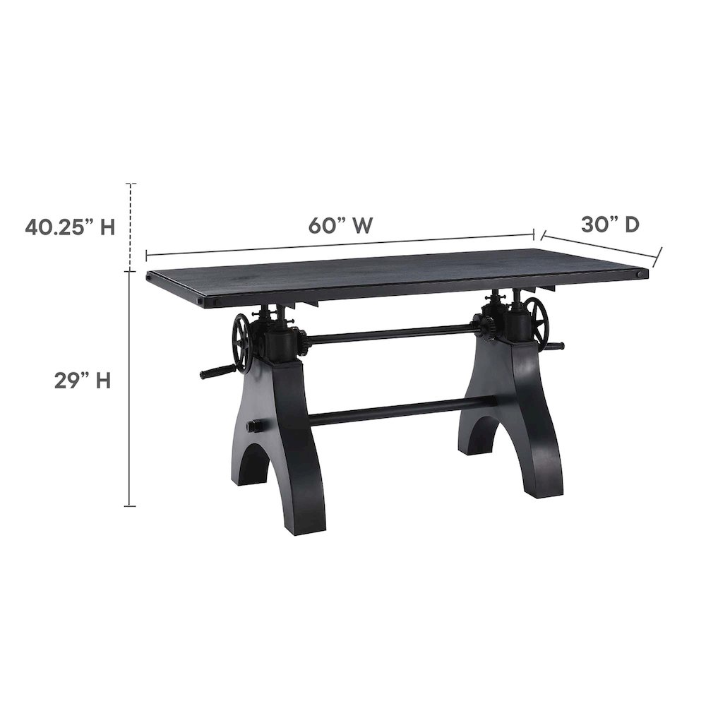 Genuine 60" Crank Adjustable Height Dining Table and Computer Desk. Picture 3