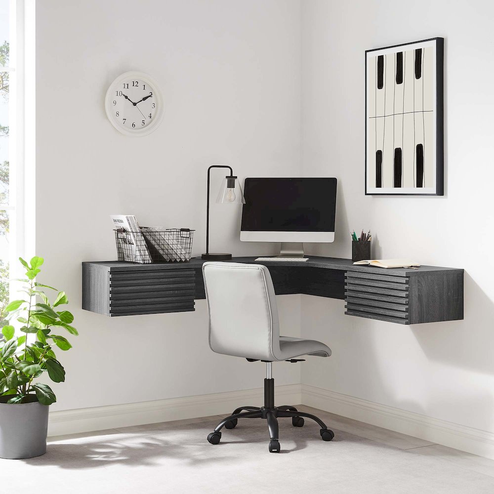 Render Wall Mount Corner Office Desk. Picture 8
