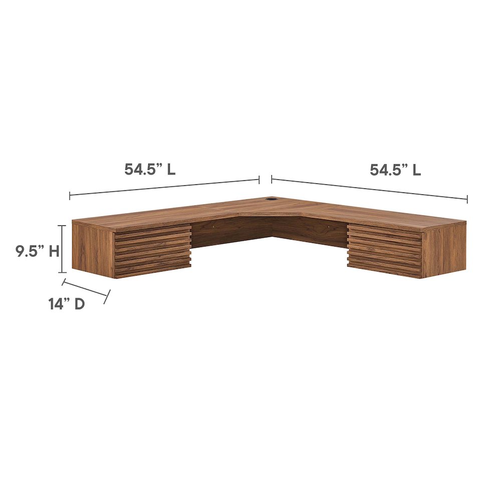 Render Wall Mount Corner Office Desk. Picture 3
