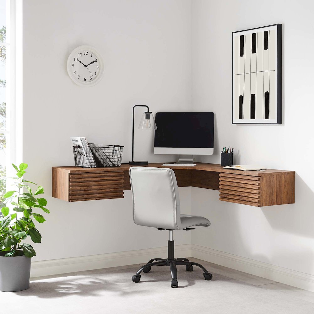 Render Wall Mount Corner Office Desk. Picture 8
