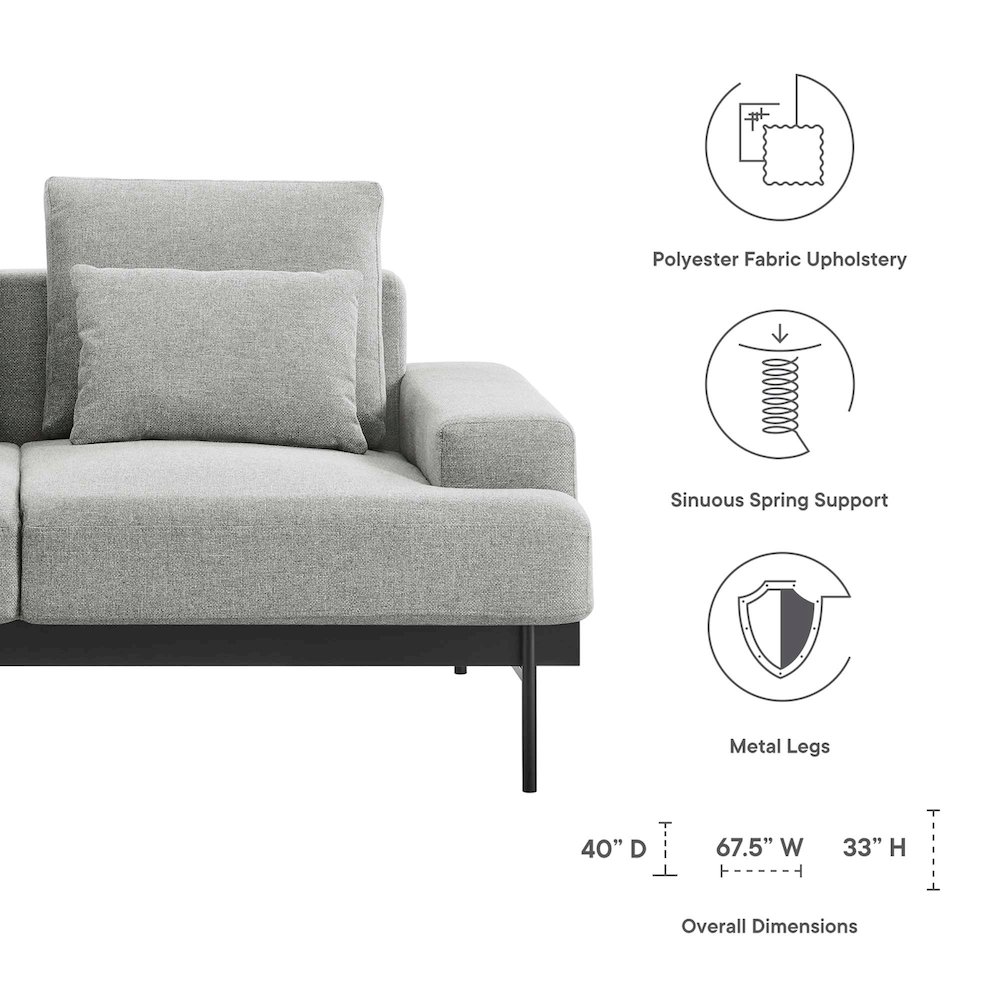 Proximity Upholstered Fabric Loveseat. Picture 2