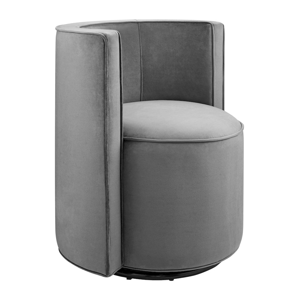 Della Performance Velvet Fabric Swivel Chair. Picture 1